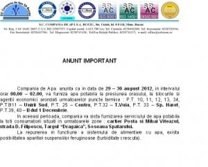 Apa rece, întreruptă în mai multe zone ale oraşului