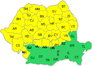 Buzăul intră de mâine sub cod galben de ninsori și viscol dar și de ploi