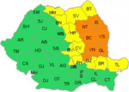Avertizările de cod galben şi portocaliu au fost prelungite