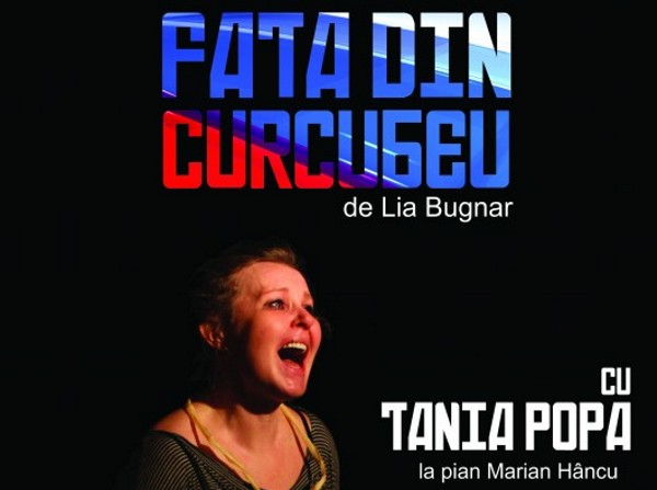Tania Popa, în „Fata din curcubeu”, duminică, pe scena sălii de spectacole a Consiliului Judeţean
