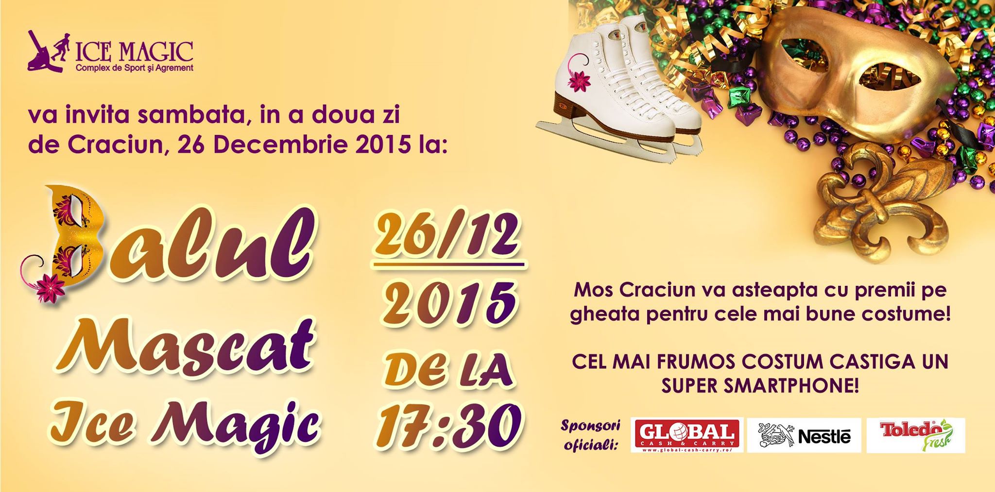 Bal mascat, pe patine, în a doua zi de Crăciun