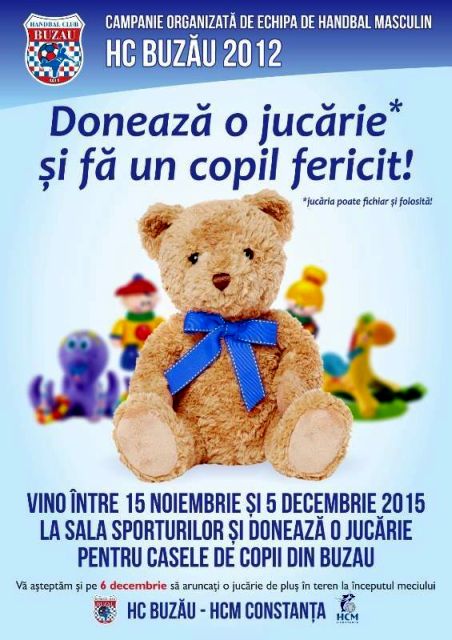 Jucării pentru copiii abandonați în centrele de plasament. Campanie inițiată de HC Buzău 2012