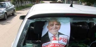 Video: Oamenii lui Bîgiu au distrus o maşină PSD şi au rănit o tânără