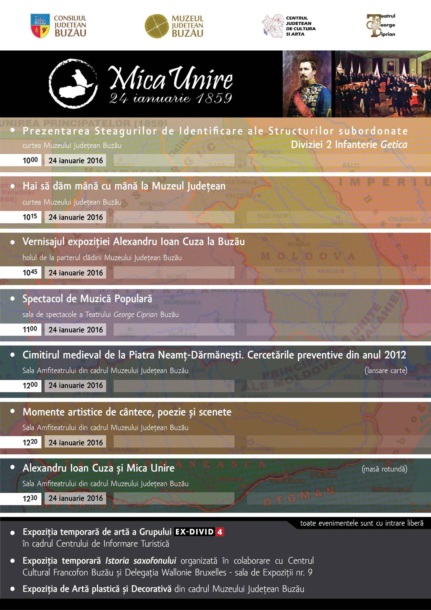 Ce manifestări pregătesc instituțiile de cultură din Buzău cu ocazia Zilei Micii Uniri!