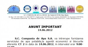 Astăzi se oprește apa rece la blocurile arondate CT2