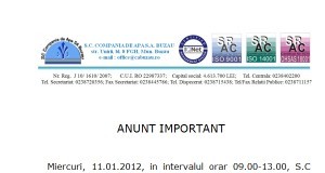 Miercuri se oprește apa rece la blocurile arondate PT 11 Unirii