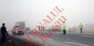 Ceata densa pe toate drumurile din judetul Buzau