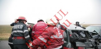 Lipsita de experienta, o soferita din Galbinasi s-a oprit azi-noapte cu masina intr-un pom