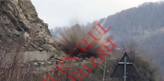 DN 10 Buzau Brasov ramane blocat. Situatia se va rezolva dupa dinamitarea bolovanilor cazuti pe carosabil