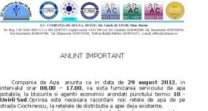 Sistări de apă pe Unirii Sud