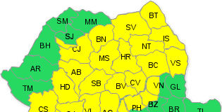 Cod galben de ploi care vizează și zona de munte a județului Buzău