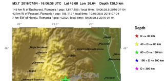 Un nou cutremur cu magnitudinea de 3,9 grade, seara trecuta, in regiunea Vrancea