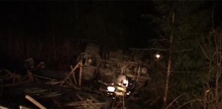 Camion răsturnat într-o râpă la Gura Teghii. Un tânăr a decedat