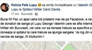 Unul dintre militarii accidentați la Boboc are nevoie urgentă de sânge