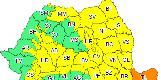 Codul galben de ploi, extins până mâine seară