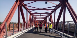 Vizită fulger la Podul Mărăcineni. Ministrul secretar de stat, Ovidiu Sârbu, a verificat stadiul lucrărilor