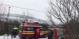 Accident din cauza zapezii la Sahateni