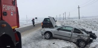 Accidente în lanț pe E85 din cauza poleiului