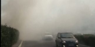 Incendiu la marginea orașului. Circulația se desfășoară cu dificultate