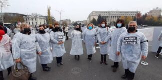 Galerie FOTO! Cum au protestat sindicaliștii SANITAS Buzău, în Piața Victoriei