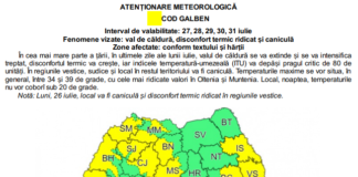 De MÂINE, timp de 5 zile! COD GALBEN de CANICULĂ, în județul Buzău!