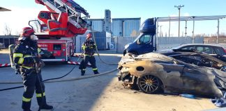 (Galerie FOTO) Exercițiu tactic la un service auto din Buzău