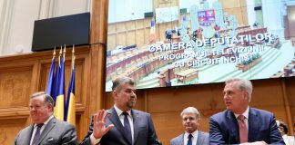 (FOTO) Marcel Ciolacu, întrevedere cu Kevin McCarthy, liderul minorității republicane din Camera Reprezentanților a SUA