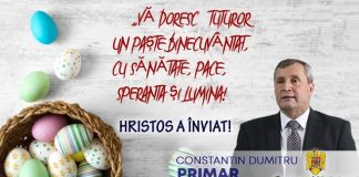 (VIDEO) MĂRĂCINENI. Primarul Constantin Dumitru, mesaj de Paști: „Învierea Domnului să vă aducă bucurie și pace…