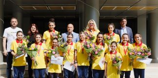 (FOTO) Campioanele naționale la minivolei feminin, premiate de Consiliul Județean