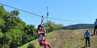 (FOTO) Tiroliană în Parcul Tineretului! Jandarmii îi așteaptă pe copii