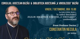 Preotul Constantin Necula, conferențiar la Buzău! Vine în cadrul Zilelor Bibliotecii Județene „V. Voiculescu”