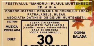 PĂTÂRLAGELE. Festivalul „Mândru-i Plaiul Muntenesc”, în weekend