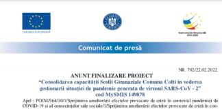 Școala din Colți, încă un proiect finalizat