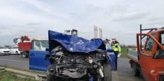 (UPDATE/FOTO) Accident pe variantă. Două persoane au fost rănite