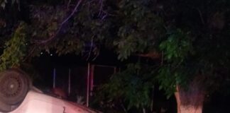 (UPDATE/FOTO) Tânăra șoferiță a decedat! Mașină răsturnată pe un drum județean din Pietroasele