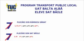 Balta Albă. Noul program al autobuzelor TUC, în satul Băile