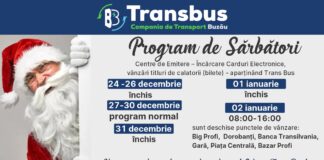 Programul centrelor Trans Bus, în perioada Sărbătorilor