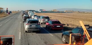 (VIDEO) Protestul transportatorilor. Trafic îngreunat pe DN2 E85 către Capitală