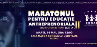 Invitație. Maratonul de Educație Antreprenorială, marți, la Consiliul Județean Buzău