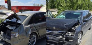 (UPDATE/FOTO) Accident la Gălbinași. Impact între două autovehicule