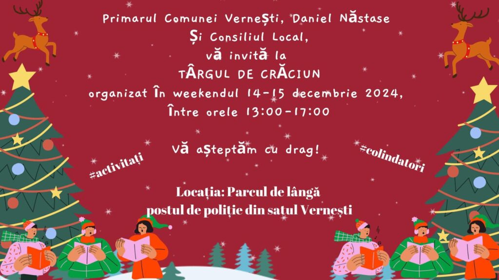 Primăria comunei Vernești, târg de Crăciun Vernești 2024