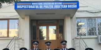 (FOTO) Subofițeri noi în Poliția buzoiană. Unde au fost repartizați cei nouă tineri