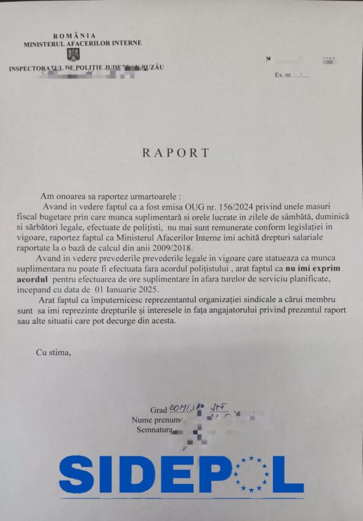 proteste polițiști Buzău, refuz ore suplimentare polițiști Buzău