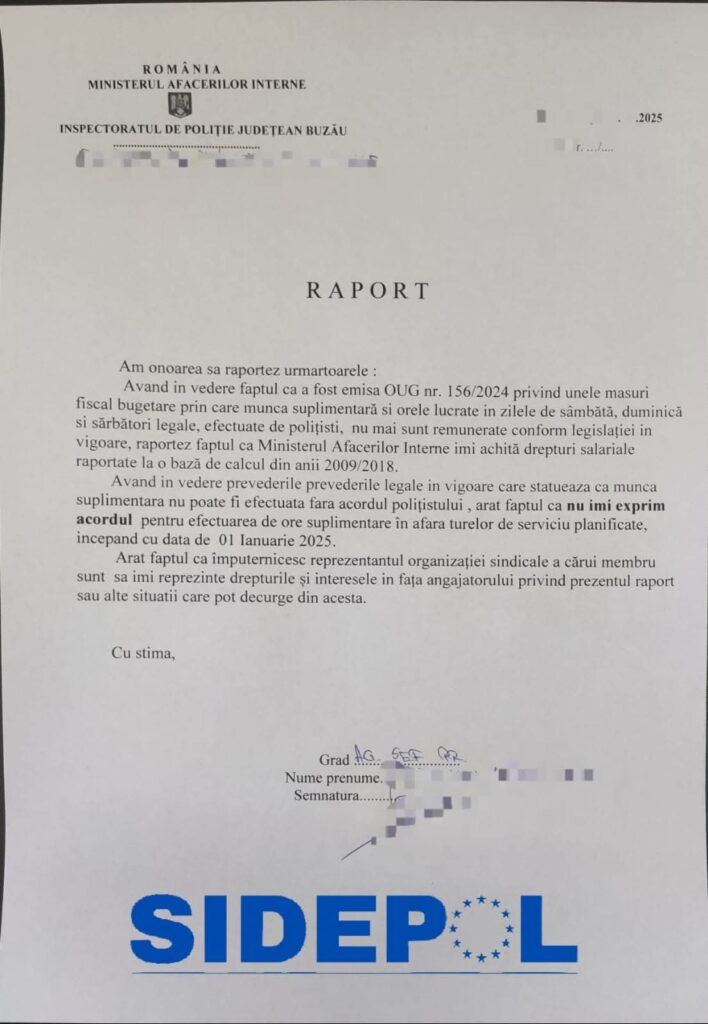 proteste polițiști Buzău, refuz ore suplimentare polițiști Buzău