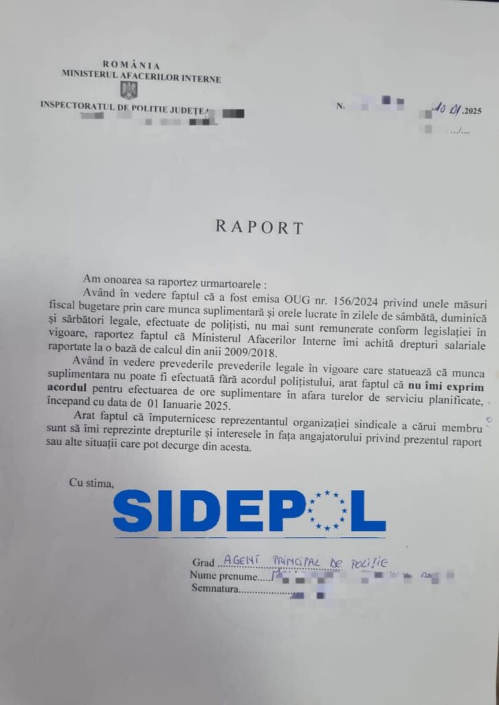 proteste polițiști Buzău, refuz ore suplimentare polițiști Buzău