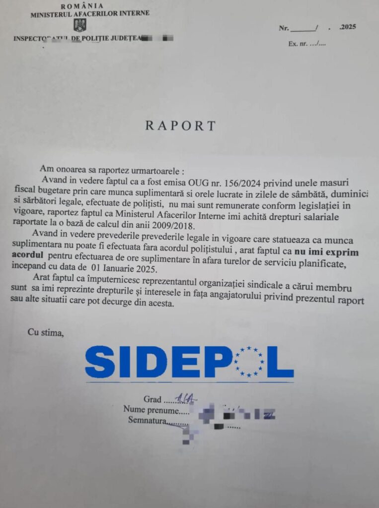 proteste polițiști Buzău, refuz ore suplimentare polițiști Buzău