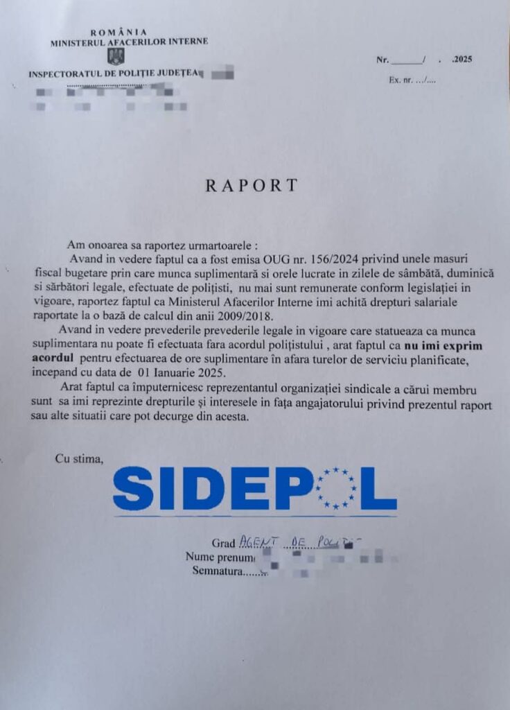 proteste polițiști Buzău, refuz ore suplimentare polițiști Buzău