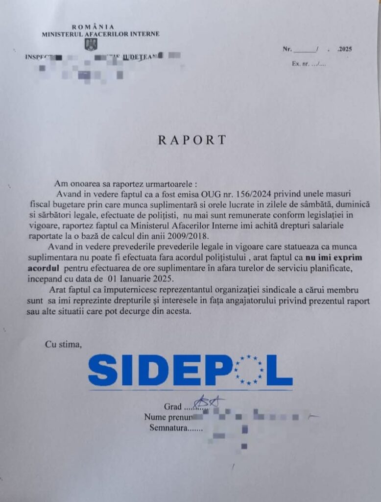 proteste polițiști Buzău, refuz ore suplimentare polițiști Buzău