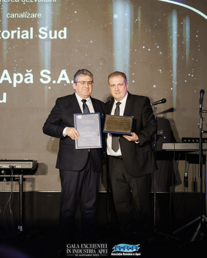 Compania de Apa Buzau, premiu de excelență Compania de Apă Buzău