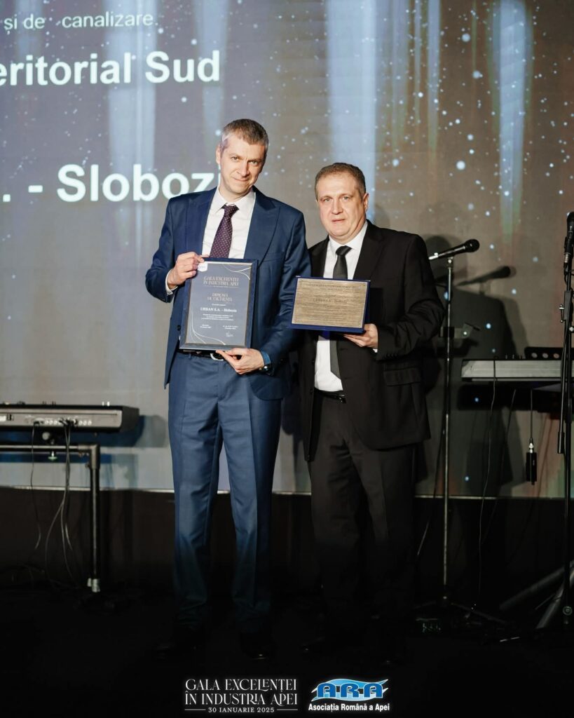 Compania de Apa Buzau, premiu de excelență Compania de Apă Buzău